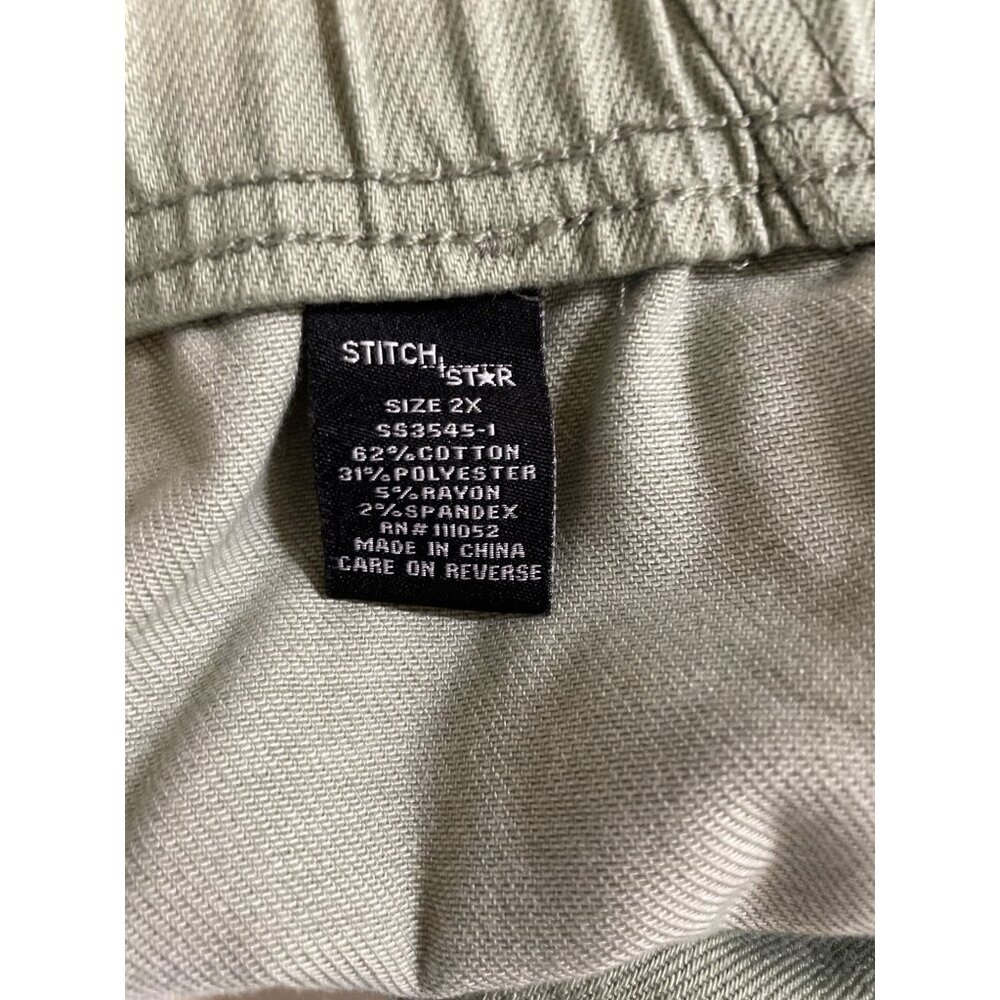 Stitch Star Womens Elastic Waist Drawstring Shorts Size 2X Green Cotton Blend - Picture 9 of 10
